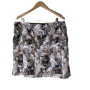 Allyson Whitmore Women's  Brown Animal Print Mini Golf Skirt 18W Skort Vented